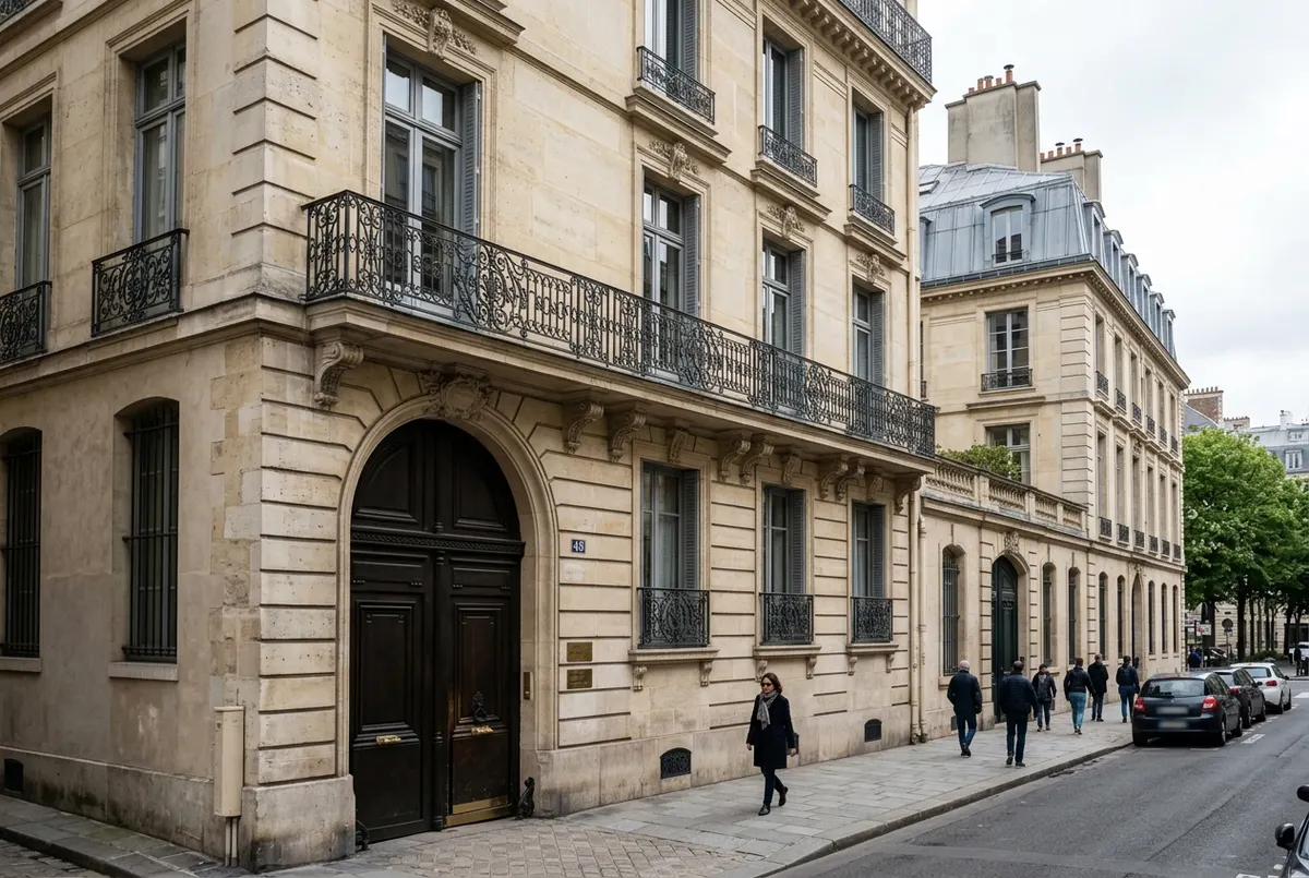 Façade d’immeuble haussmannien en pierre de taille